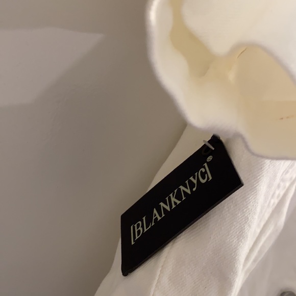 Blank NYC White Denim Short Sleebes Ruffle Frills Jacket - Picture 4 of 4